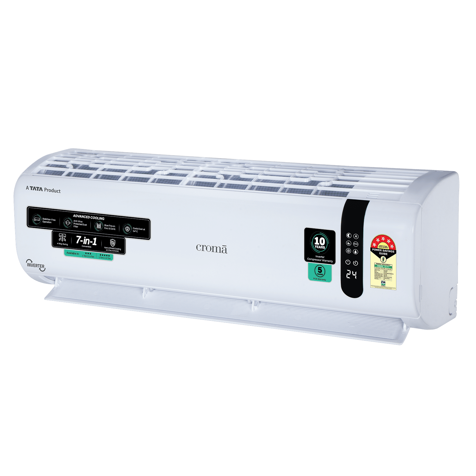Buy Croma 7 in 1 Convertible 1.5 Ton 5 Star Inverter Split AC with
